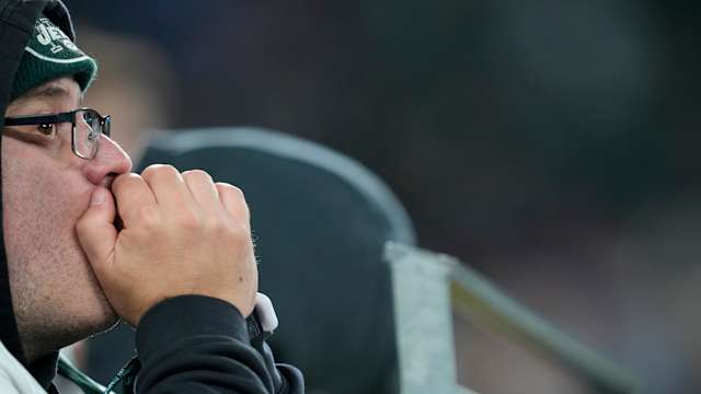 Jets' fan in attendance at Monday Night Football game between New York and the Los Angeles Chargers